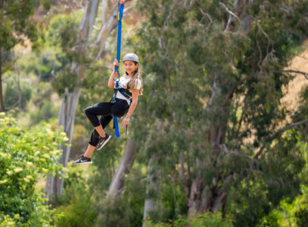 girl ziplining