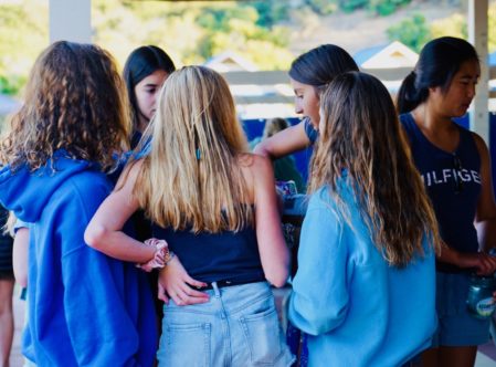 girls talking at camp