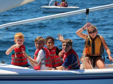 kids in a boat