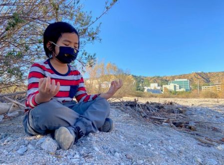 child meditating